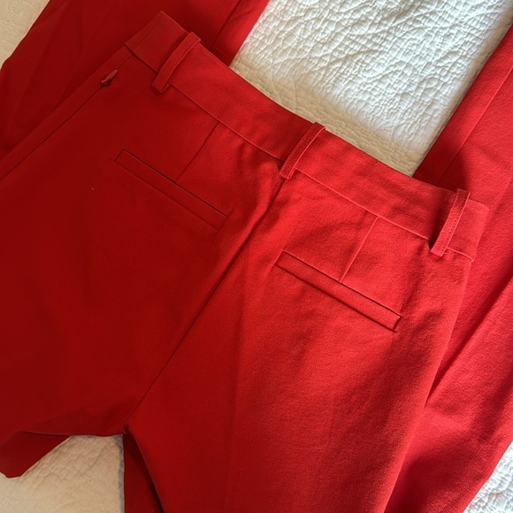 Derek Lam 10 Crosby Red Flared Trousers Office Workwear Career - Picture 7 of 10